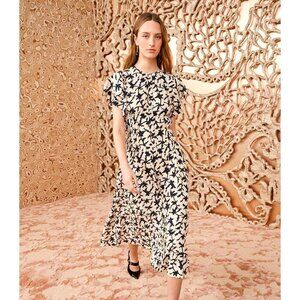 Ulla Johnson Anais Botanical Midi Dress in Moonstone